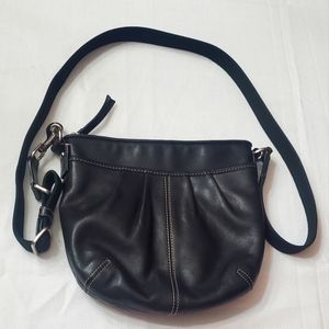 Vintage Coach Leather Crossbody Bag with Pockets